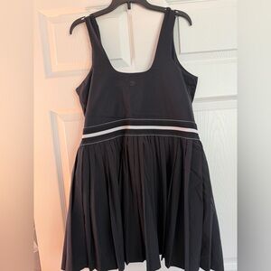 All in Motion Black Sleeveless golf or tennis Pleated Dress with Waist Stripe